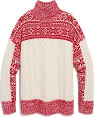 vineyard vines Fair Isle Mock Neck Merino Wool & Cashmere Blend Sweater