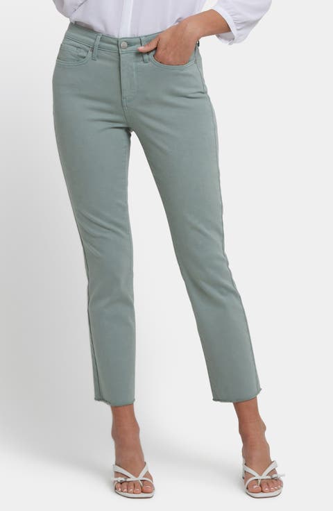 Sheri Frayed Hem Slim Jeans (Optic White)