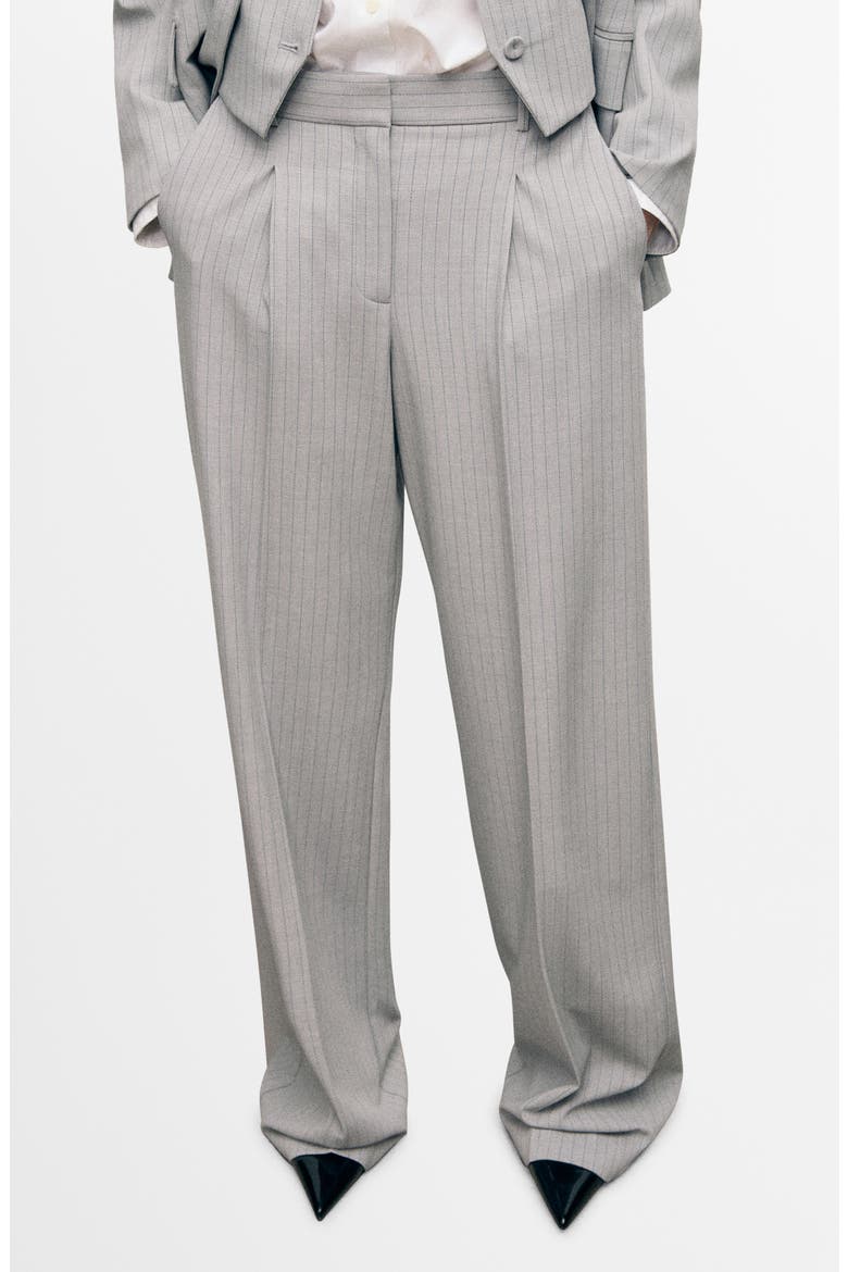 Pinstripe Suit Pants, Main, color, GREY