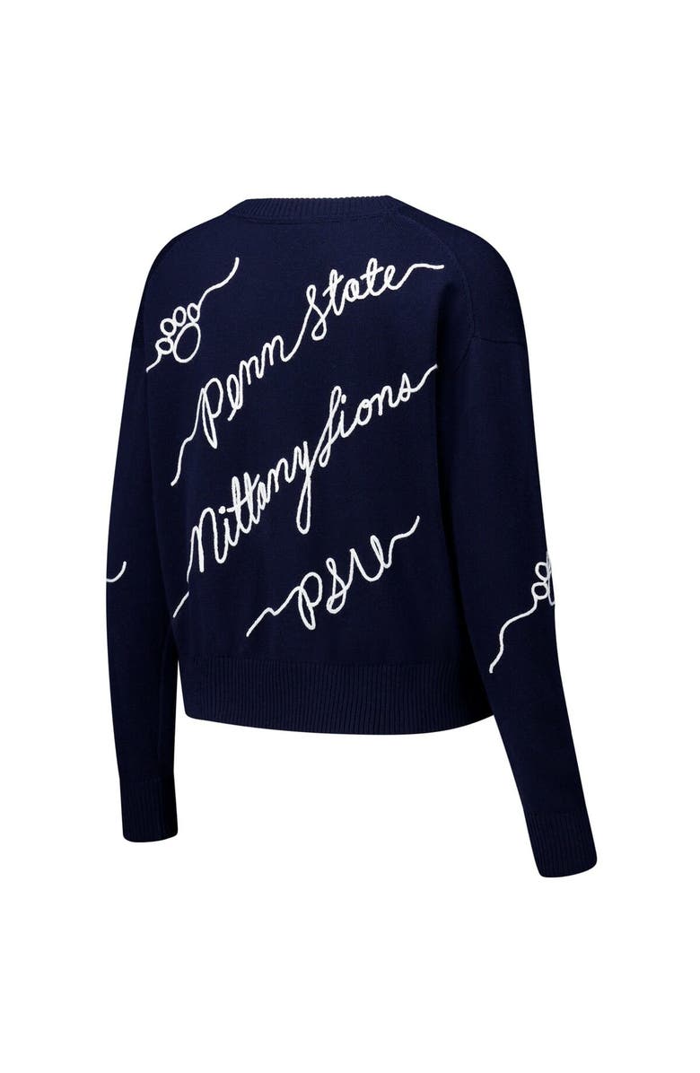 KADYLUXE Women's Navy Penn State Nittany Lions Love Note Embroidered Sweater, Alternate, color, Navy