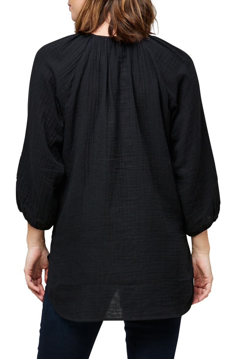 Ava Cotton Maternity Tunic Top, Alternate, color, BLACK