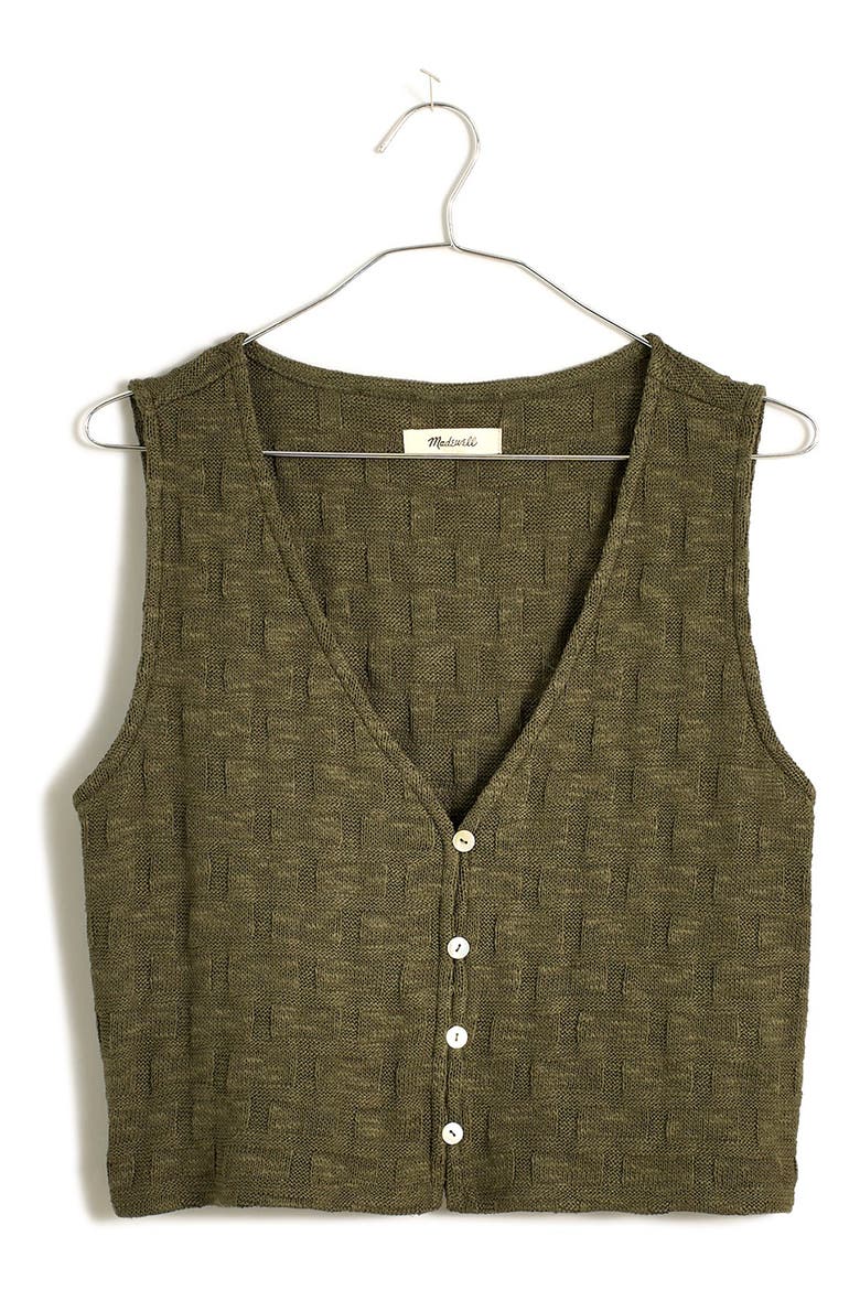 Basket Stitch Vest, Main, color, CAPERS