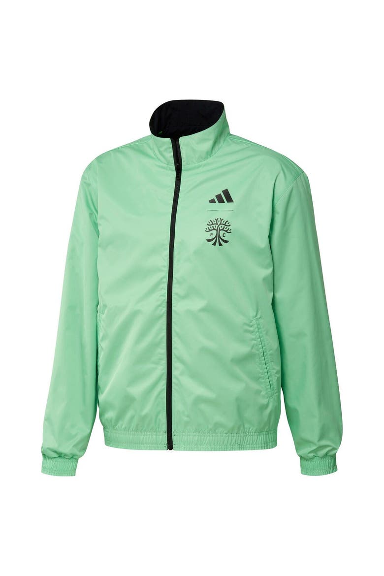 Men's adidas Black/Green Austin FC 2023 On-Field Anthem Full-Zip Reversible Team Jacket, Alternate, color, Black