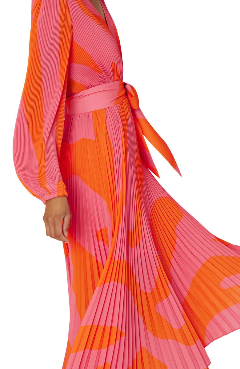 Milly Liora Zebra Print Long Sleeve Midi Dress, Alternate, color, 