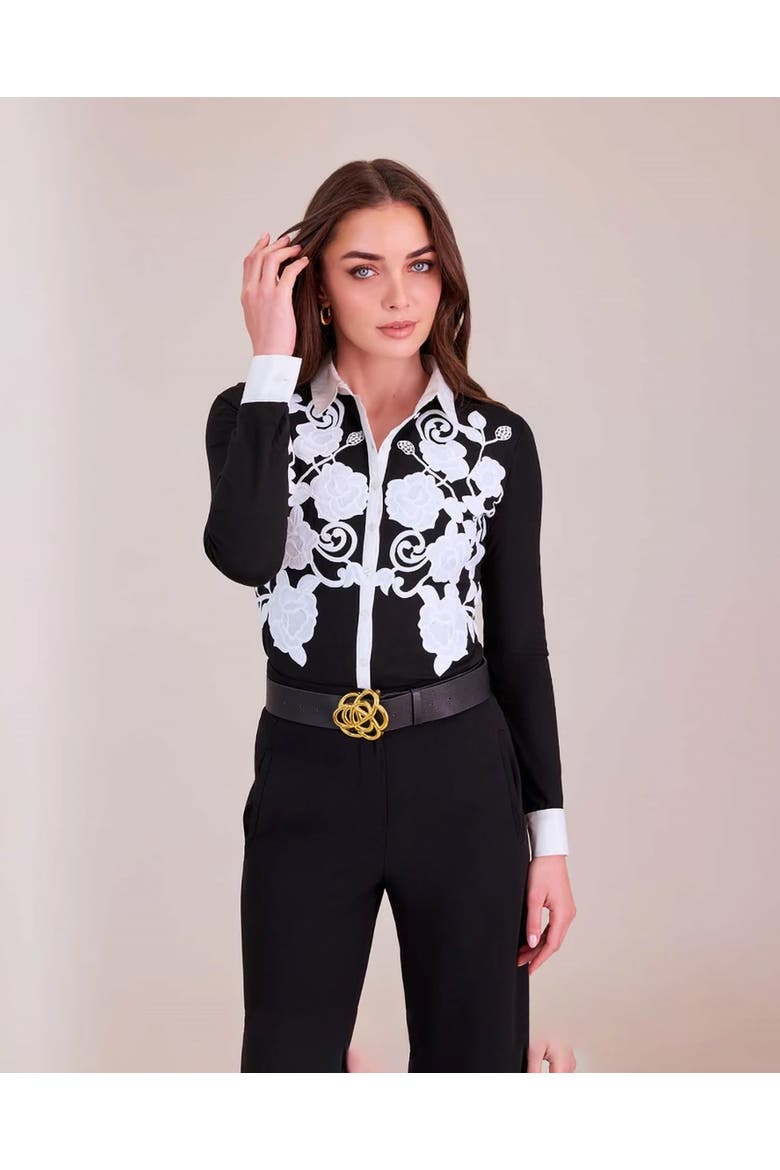 Vianey Pima Jersey Shirt, Alternate, color, Black/White
