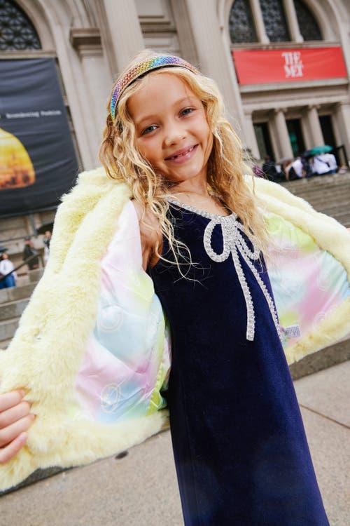 Shop Lola + The Boys Velvet Bow Princess Dress In Black