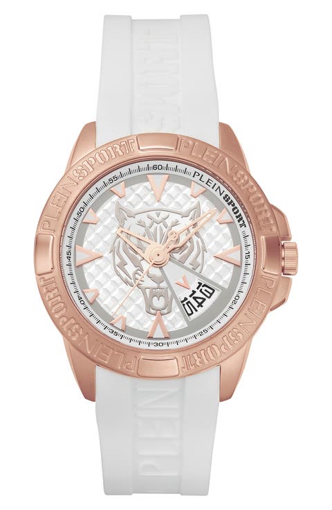 Touchdown Silicone Strap Watch, 44mm