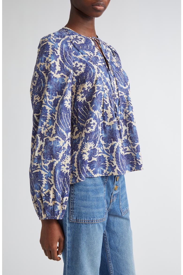 Brea Floral Top, Alternate, color, OCEAN