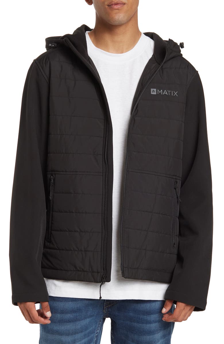 MATIX Mixed Media Full Zip Soft Shell Jacket, Main, color, 