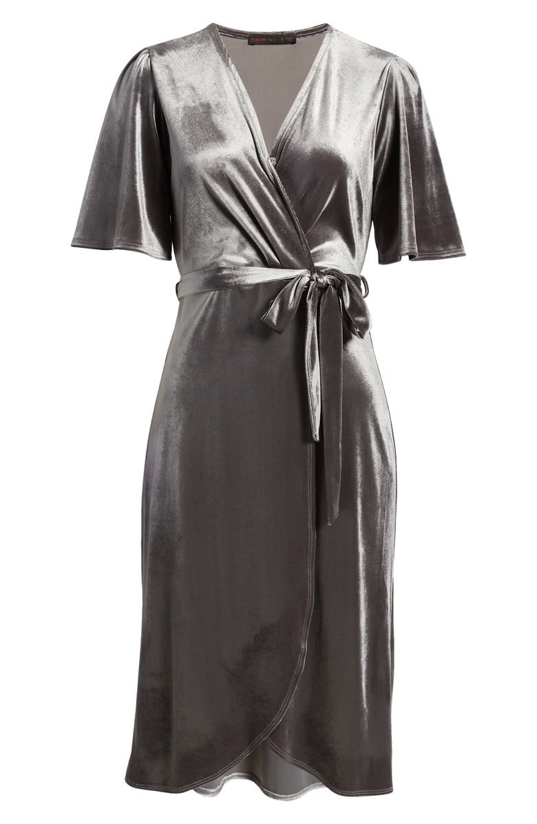 Fraiche by J Velvet Faux Wrap Dress, Alternate, color, 