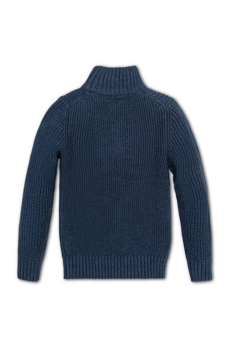 Kids' Organic Half Zip Cardigan Stitch Sweater, Alternate, color, Navy Marl