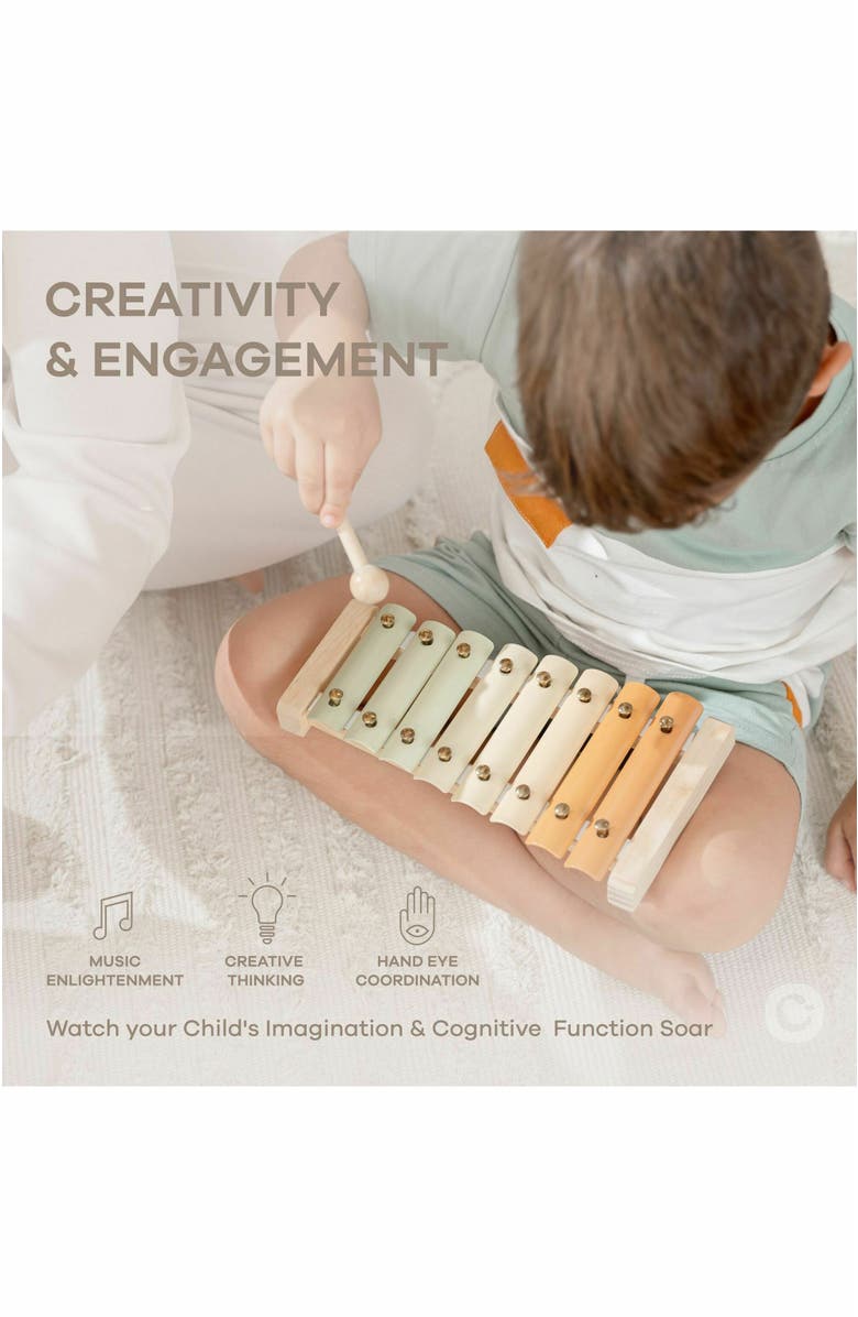 Comfy Cubs Xylophone for Kids, Percussion Instrument for Toddler Learning, Alternate, color, Multicolor