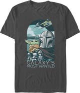 Star Wars: The Mandalorian and Grogu Men's Galaxy's Most Wanted Comic Art Short Sleeve Graphic T-Shirt