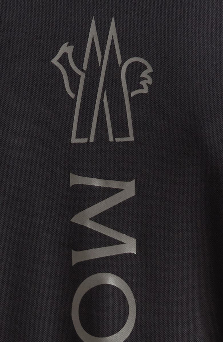 Moncler Logo Cotton Polo, Alternate, color, Black