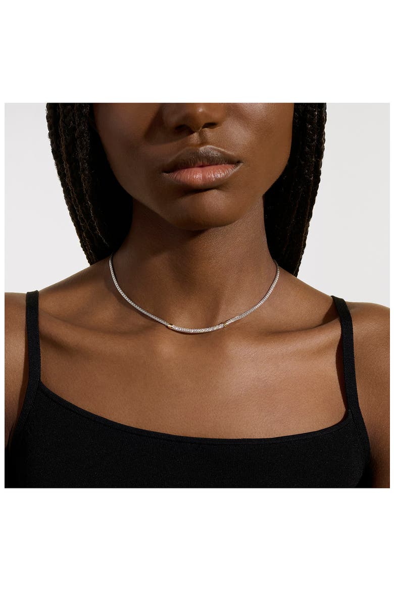 JH Essentials Pavé Necklace, 2.5mm, Alternate, color, SILVER