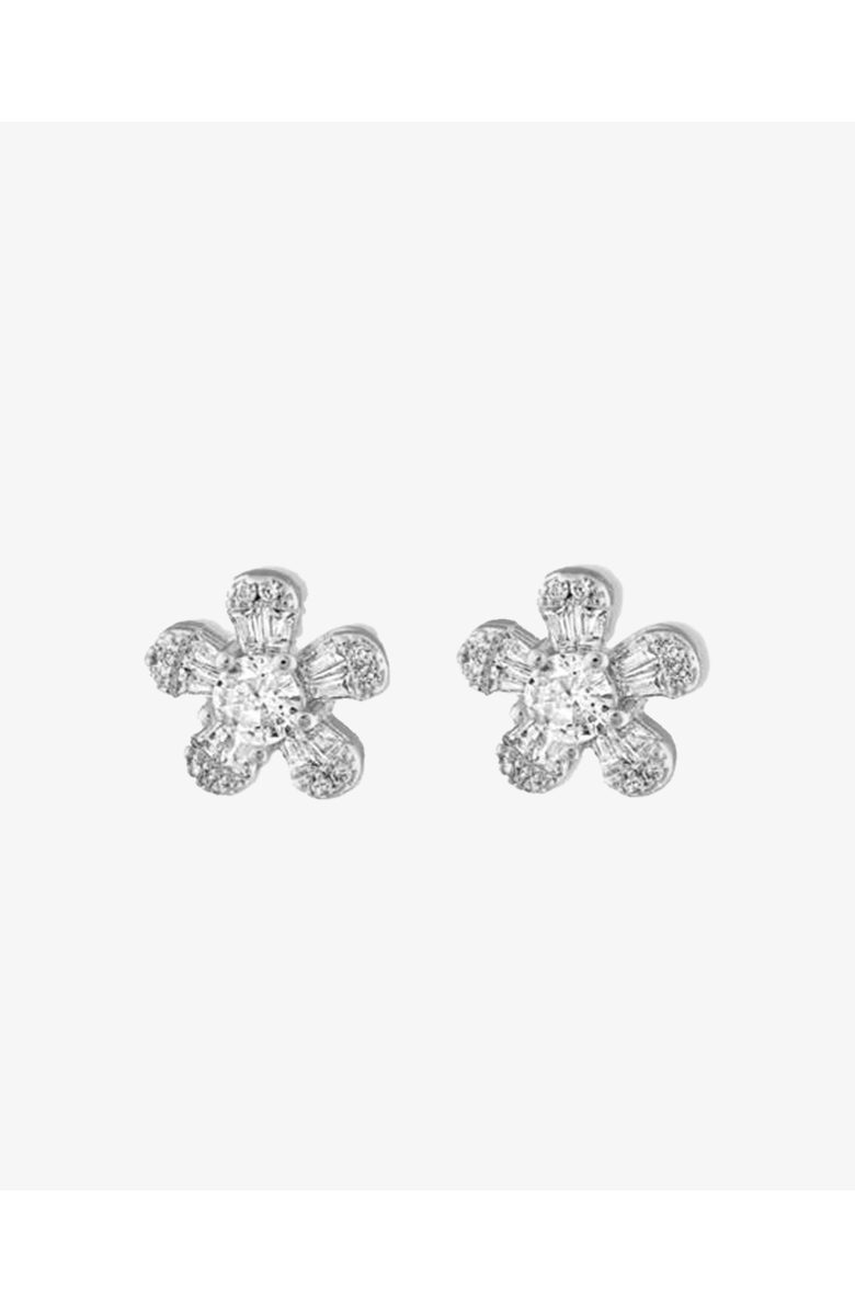 BEN ONI Pave and Baguette CZ Flower Earrings, Main, color, 