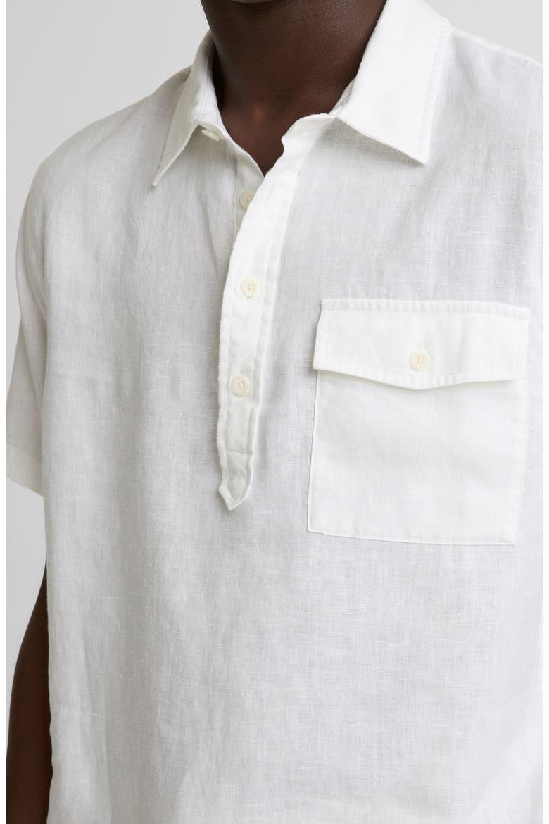 Short Sleeve Linen Popover Shirt, Alternate, color, OPTIC WHITE
