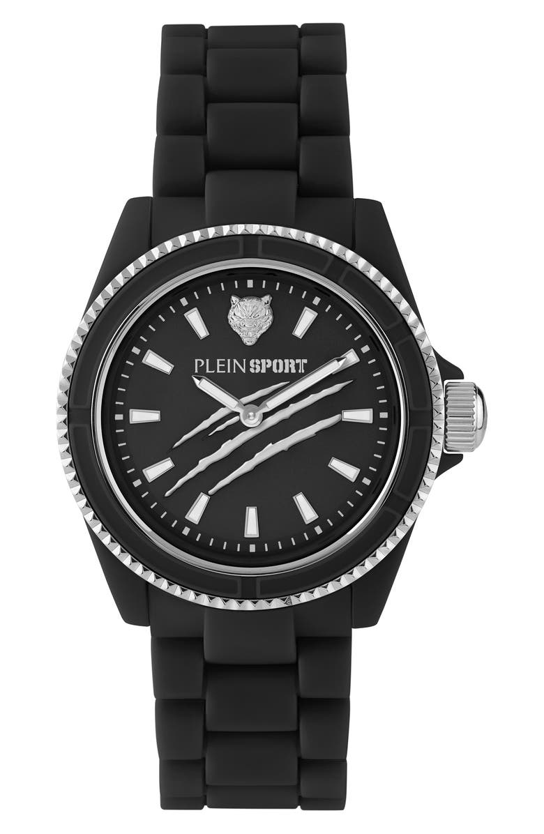 PLEIN SPORT The Scratch Silicone Strap Watch, 38mm, Main, color, 