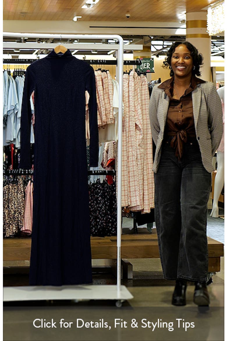 Elsa Metallic Long Sleeve Knit Maxi Dress video