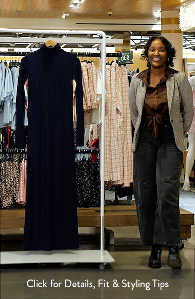 Elsa Metallic Long Sleeve Knit Maxi Dress, sales video thumbnail