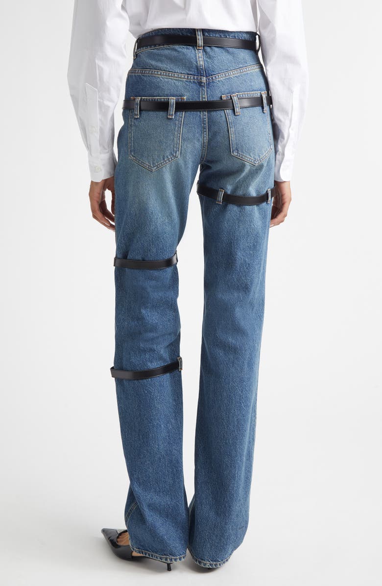 Coperni Multibelt Straight Leg Jeans, Alternate, color, Blue Vintage Blu