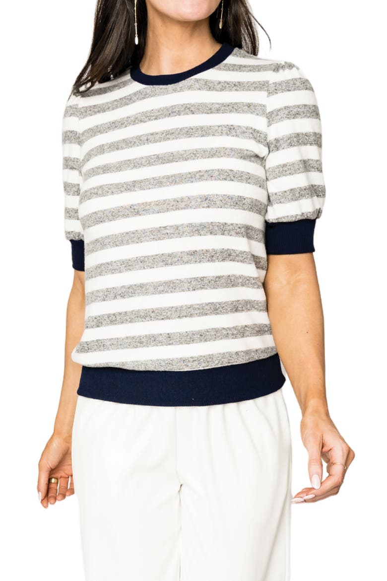 Camden Stripe T-Shirt, Main, color, HEATHER GREY WHITE STRIPE