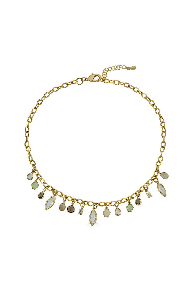 Loni Paul Jewelry Single Strand Gemstone Charm Necklace, Main, color, Gold