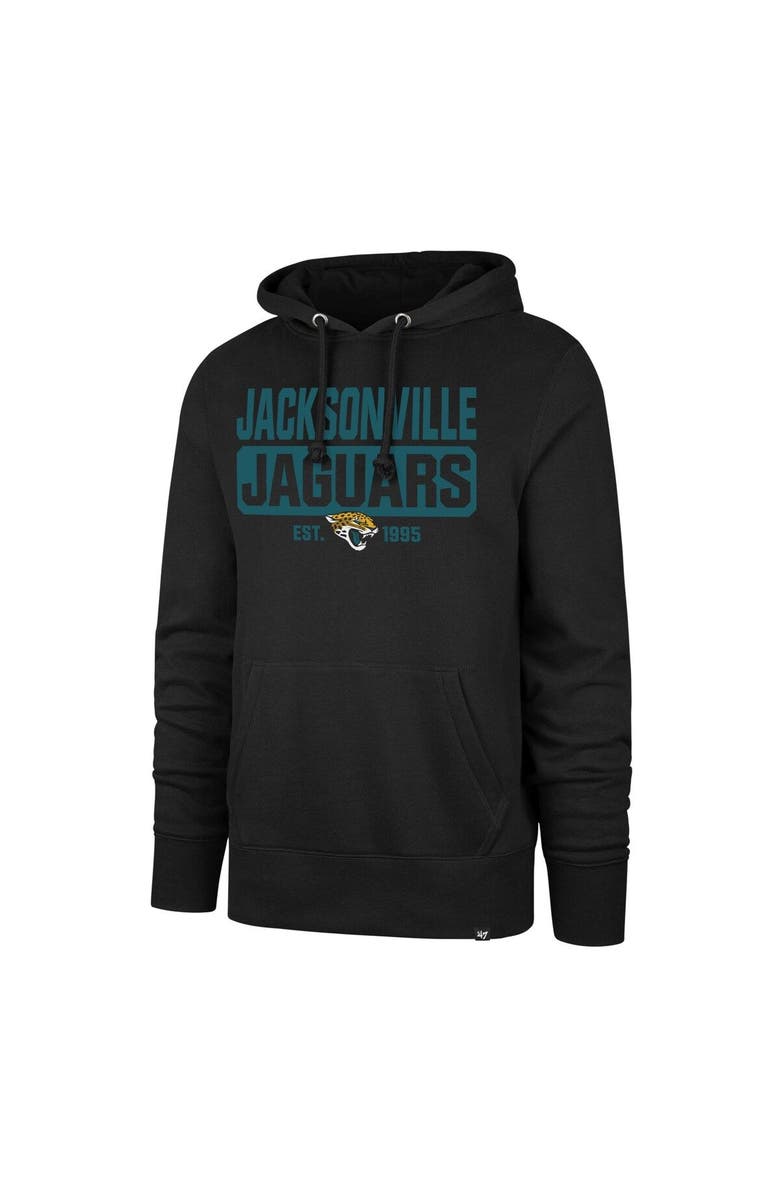 '47 Men's '47 Black Jacksonville Jaguars Box Out Headline Pullover Hoodie, Main, color, Black