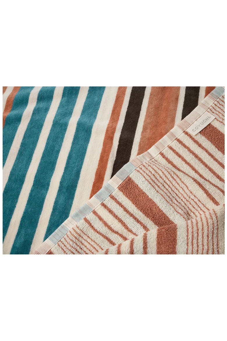 Dawn Stripe Organic Cotton Beach Towel, Alternate, color, AQUAMARINE STRIPE