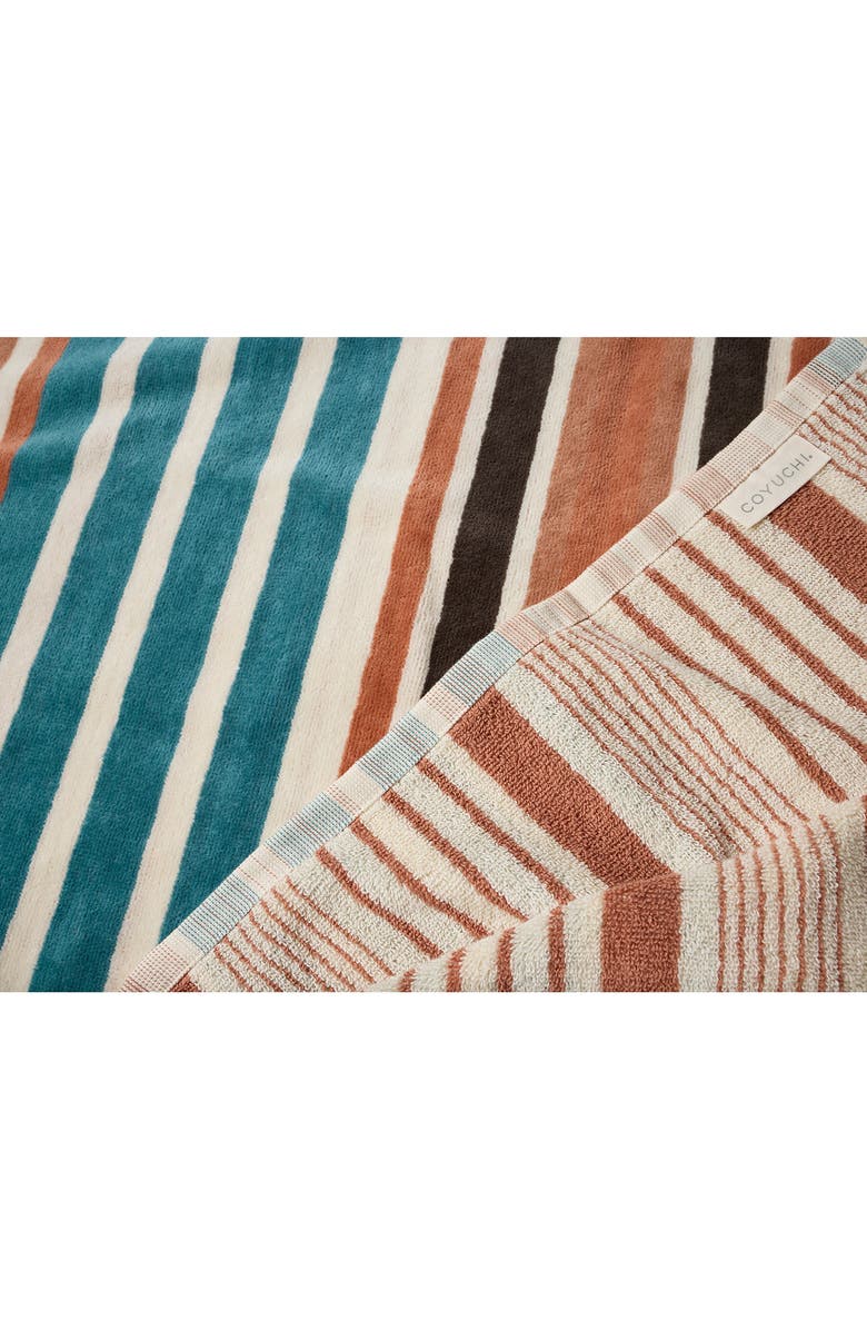 Coyuchi Dawn Stripe Organic Cotton Beach Towel, Alternate, color,