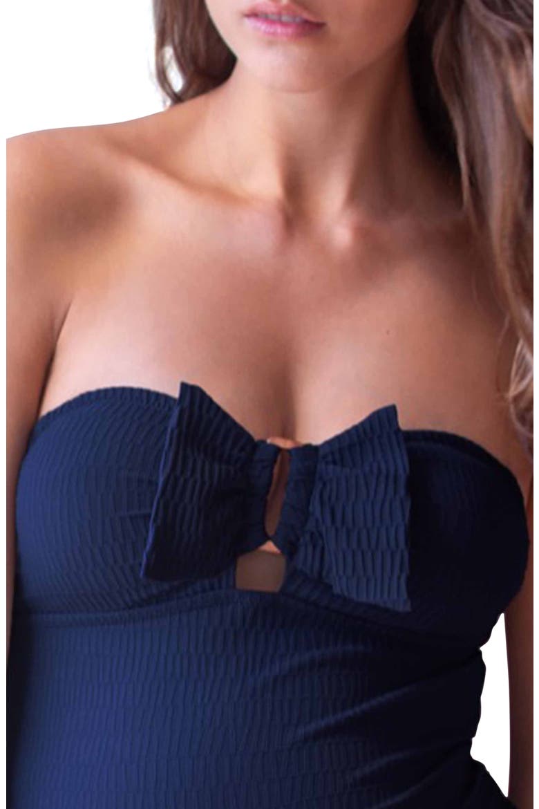 Bow One-Piece Maternity Swimsuit, Alternate, color, MARINE