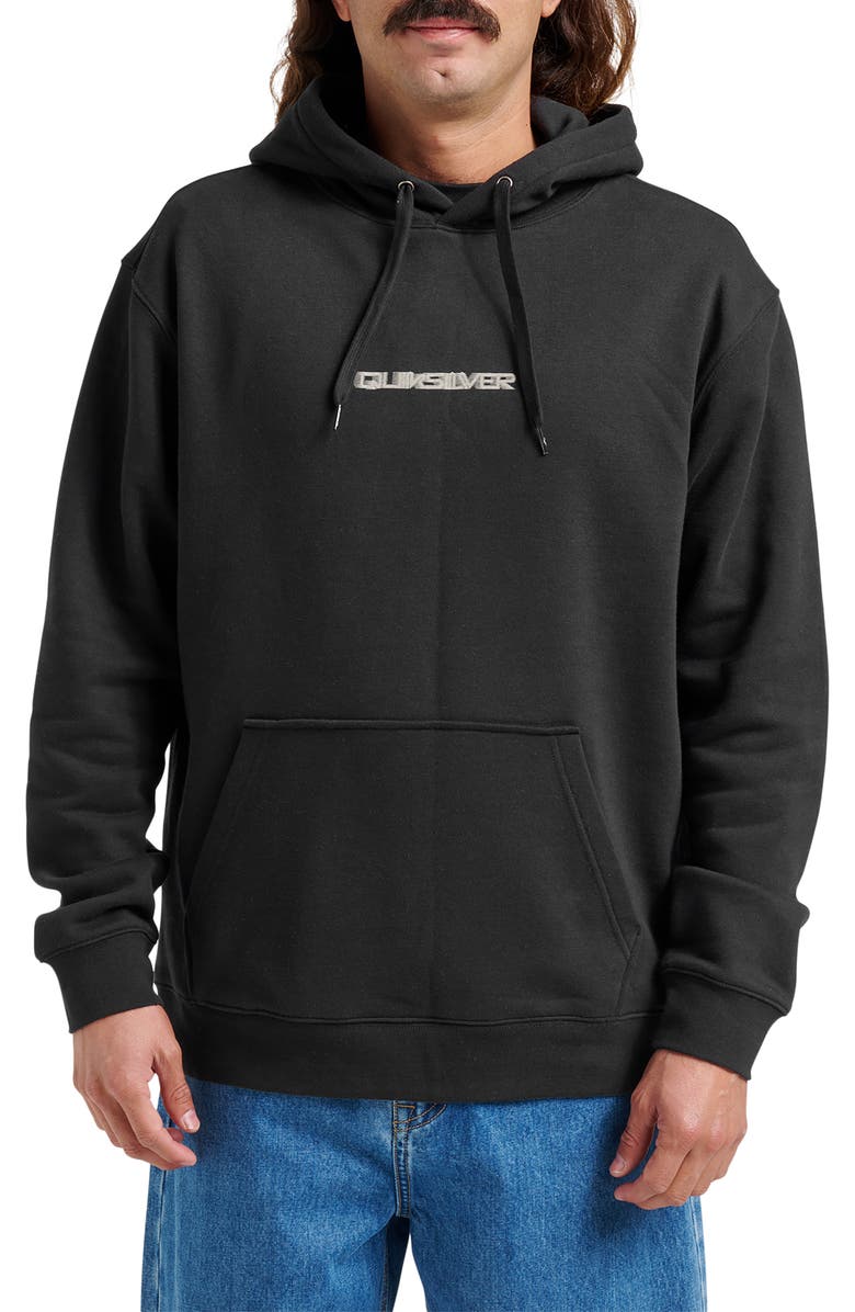 Quiksilver Logo Graphic Hoodie, Main, color, Black Onyx