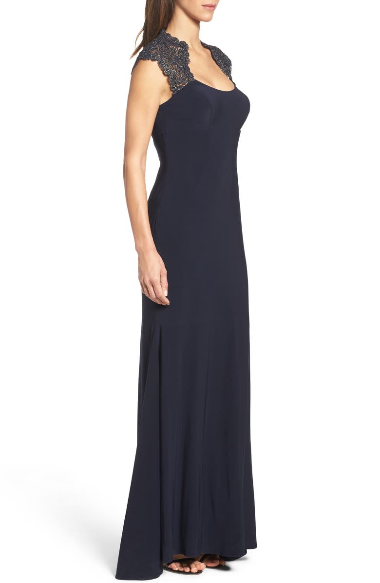 Xscape Evenings Xscape Lace Inset Mermaid Gown, Alternate, color, 