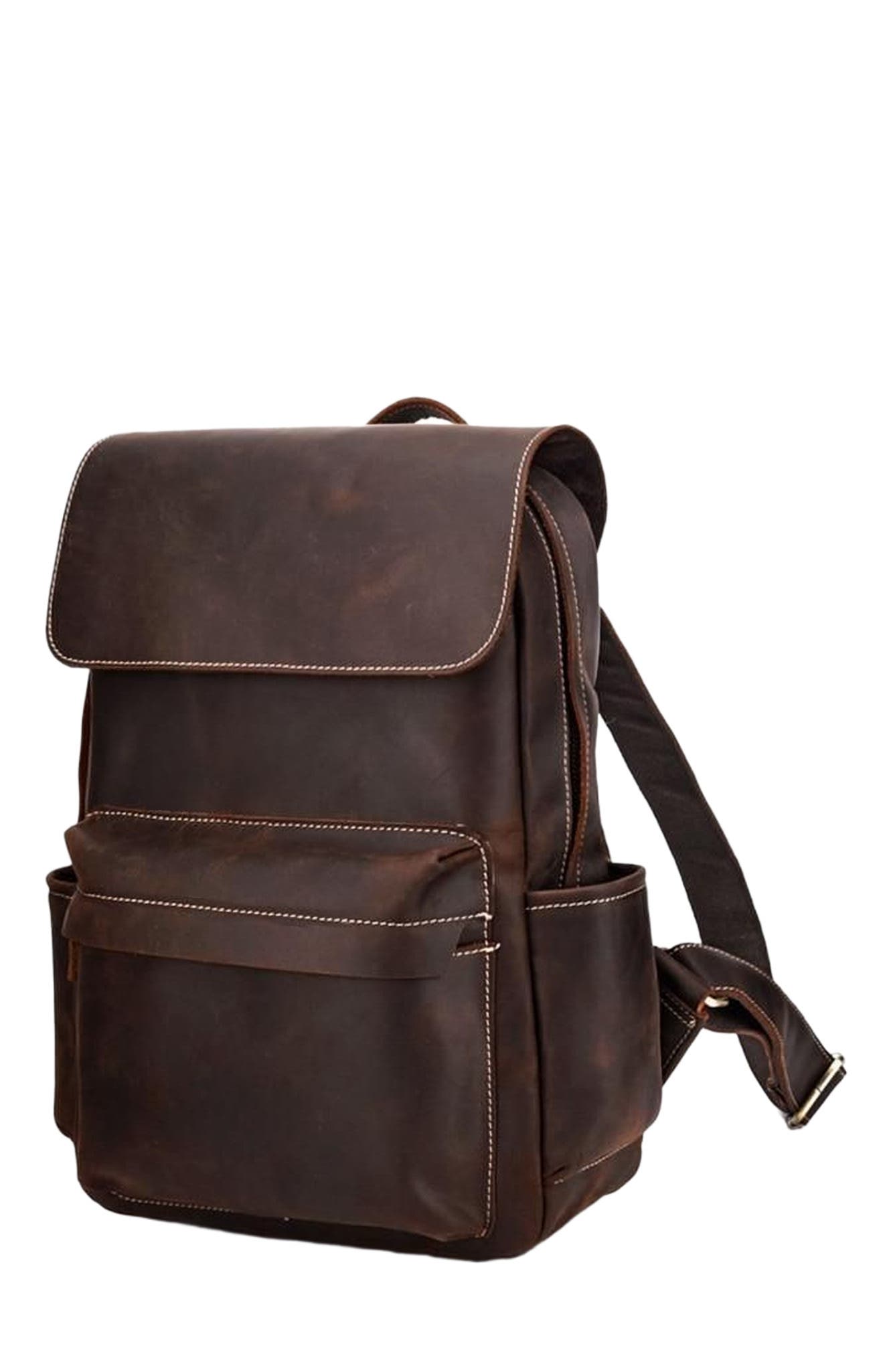 STEEL HORSE LEATHER The Helka Backpack | Genuine Vintage Leather Backpack, Alternate, color, Dark Brown