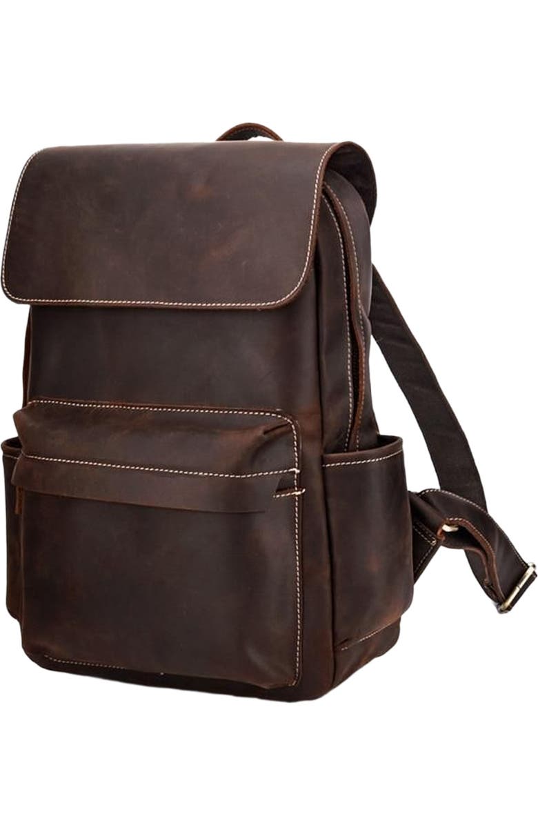 STEEL HORSE LEATHER The Helka Backpack | Genuine Vintage Leather Backpack, Alternate, color, Dark Brown
