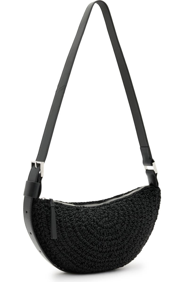 AllSaints Half Moon Knot Crossbody Bag, Alternate, color,