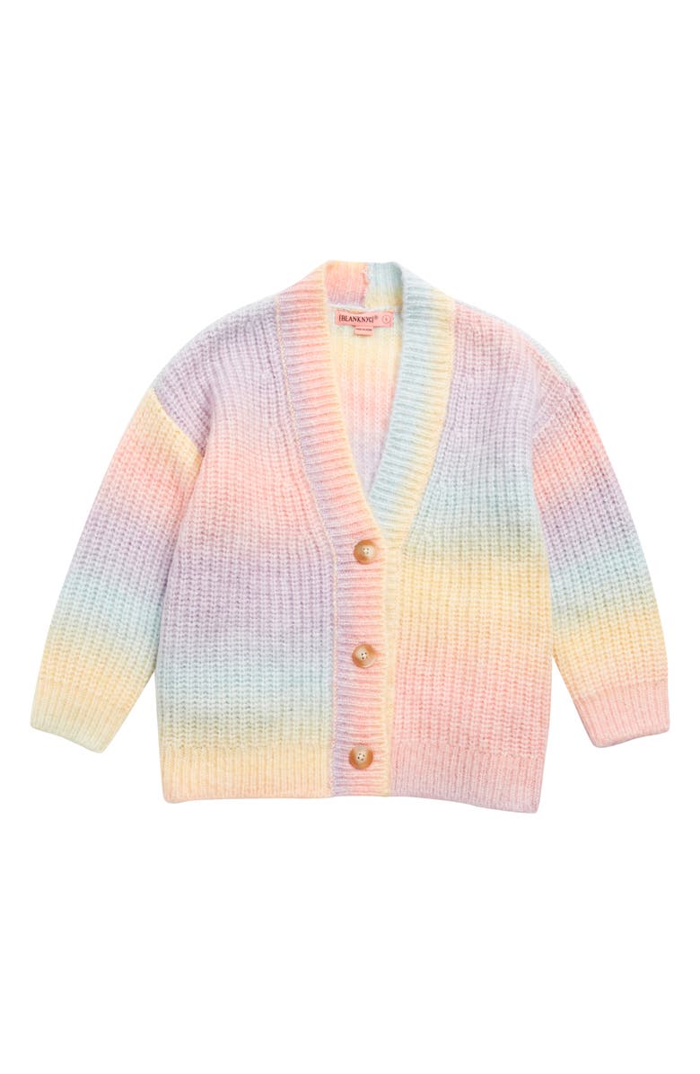 BLANKNYC Kids' I Hope So Rainbow Cardigan, Main, color,
