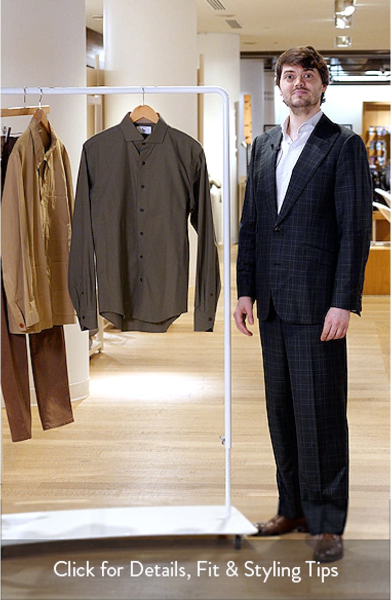 Trim Fit Solid Green Cotton Dress Shirt, sales video thumbnail