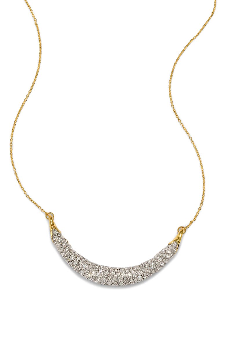 Alexis Bittar Solanales Crystal Crescent Bar Pendant Necklace, Main, color, 