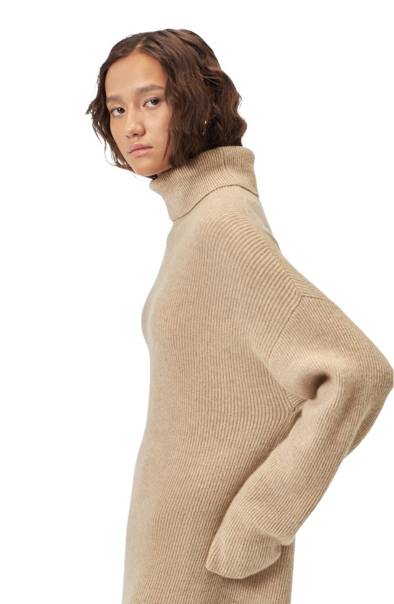 GOBI Mongolian Cashmere Cashmere Turtleneck Dress, Alternate, color, 