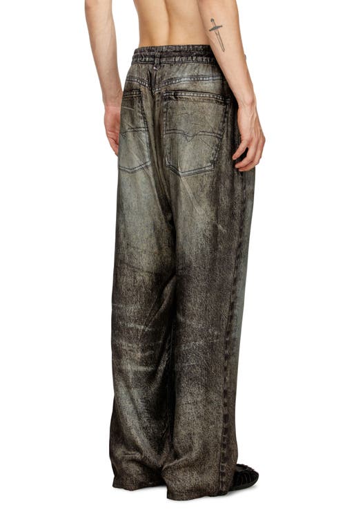 Diesel Elasticated Pants In Denim-look Viscose In Gray