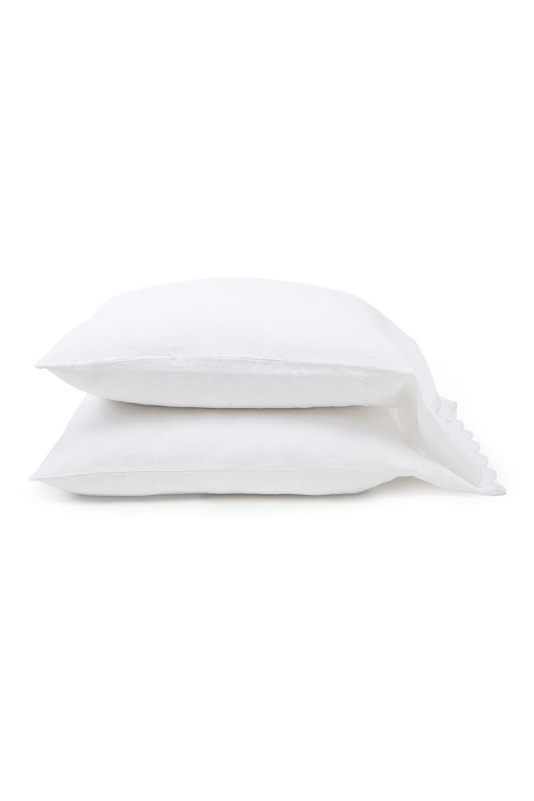 Kelly Set of 2 Linen Pillowcases, Main, color, WHITE