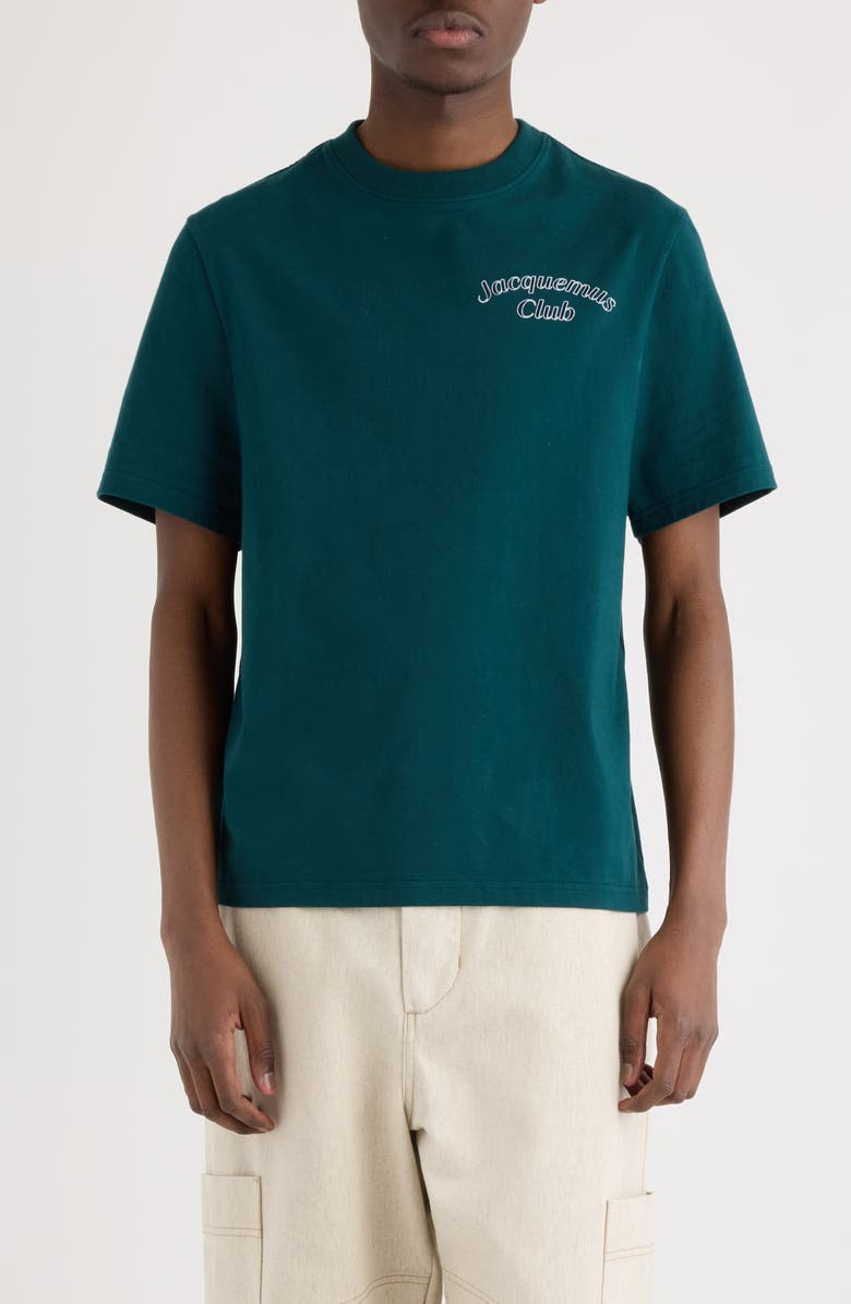 Jacquemus Le T-Shirt Club Embroidered T-Shirt, Main, color, Jacquemus Club Dark Green