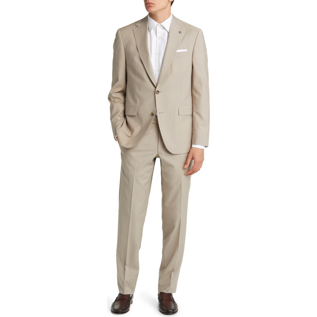 Jack Victor Esprit Soft Constructed Solid Wool Suit In Multi
