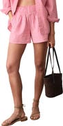 Marine Layer Isla Stripe Cotton & Kapok Seersucker Shorts