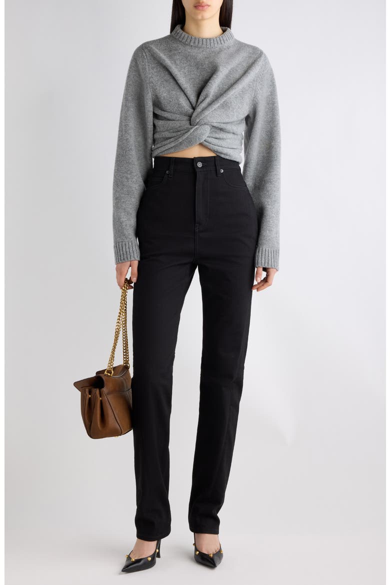 Twist Front Wool Sweater, Alternate, color, 1240 GREY