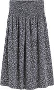 Madewell Floral Smocked Waist Midi Skirt