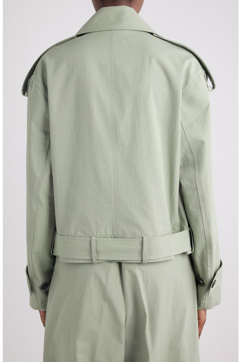 Washed Cotton Poplin Moto Jacket, Alternate, color, PISTACHE