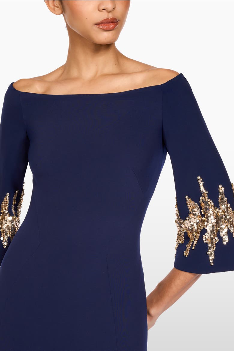 Aster Sequin-Embellished Midi Dress, Alternate, color, Midnight Kiss