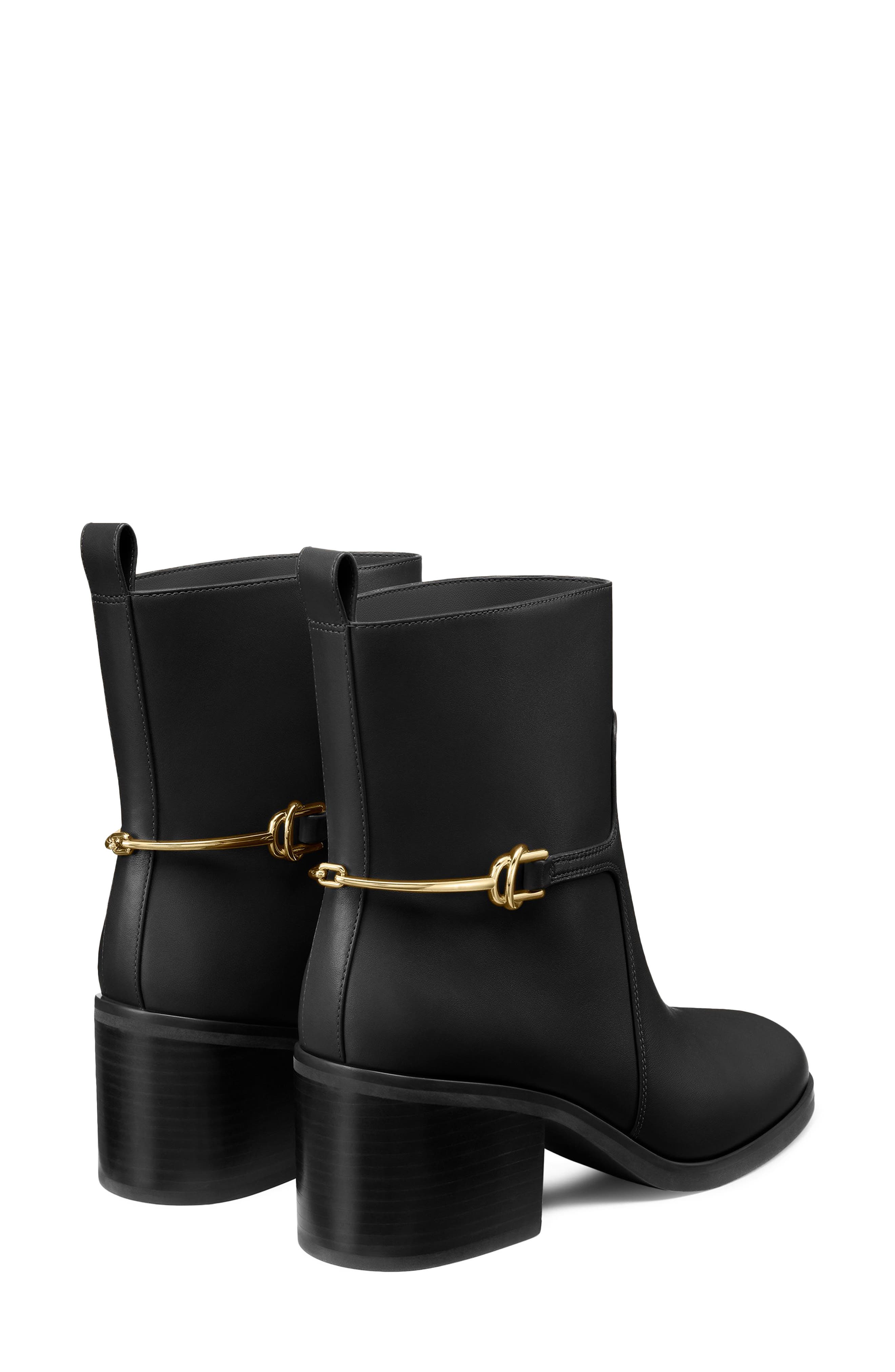 Cecily Leather Bootie, Alternate, color, BLACK